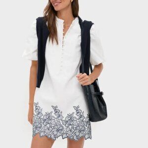 Tuckernuck white and navy lace mini dress